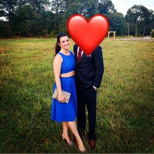 Two Piece Royal Blue Dress